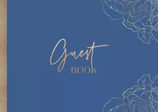 Download Guest Book: Blue and Gold Floral Guest Book for Wedding Reception, Brid