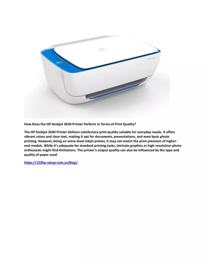 how does the hp deskjet 3630 printer perform