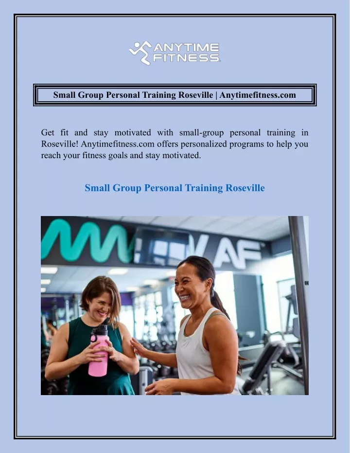 small group personal training roseville