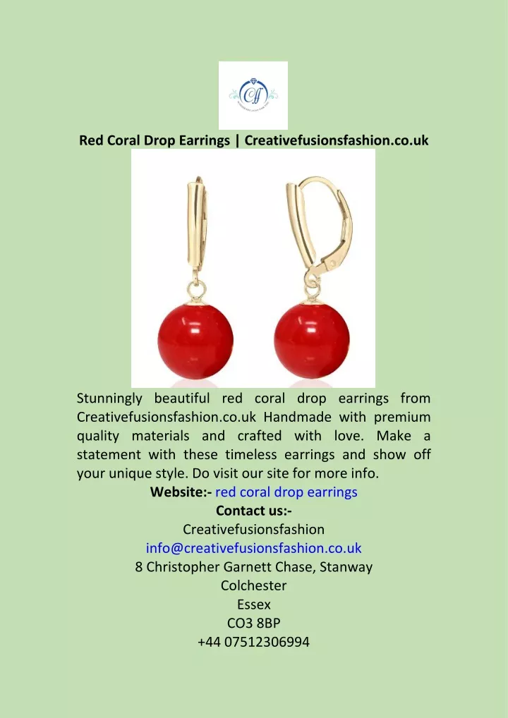 red coral drop earrings creativefusionsfashion