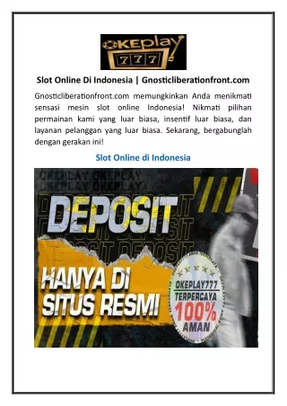 Slot Online Di Indonesia | Gnosticliberationfront.com