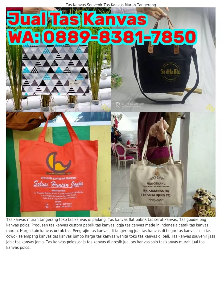 tas kanvas souvenir tas kanvas murah tangerang