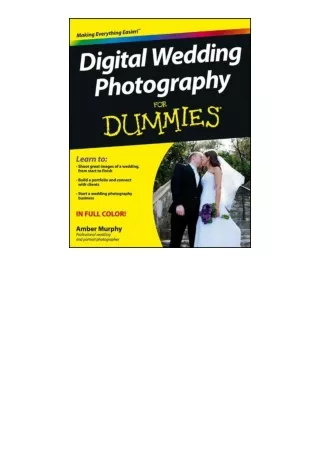 Kindle online PDF Digital Wedding Photography For Dummies for android
