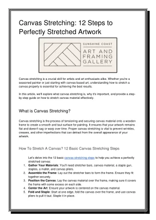 canvas stretching 12 steps to perfectly stretched