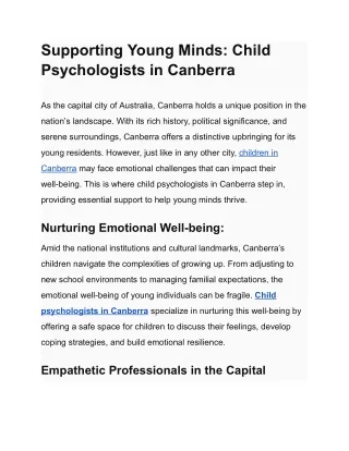Supporting Young Minds_ Child Psychologists in Canberra