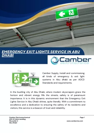 Emergency Exit Lights Service in Abu Dhabi