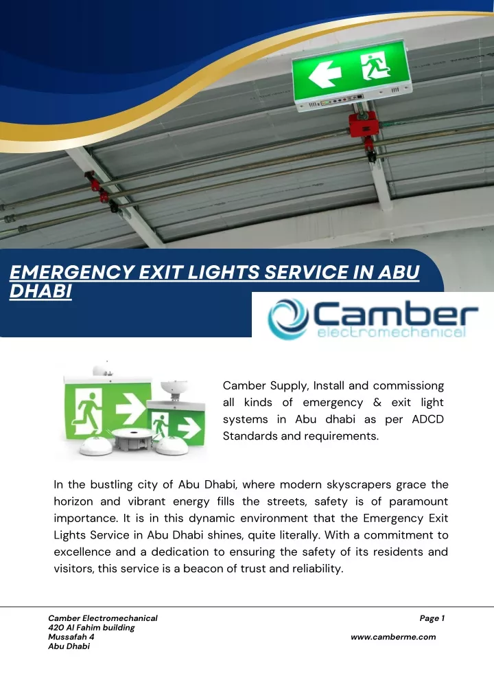 emergency exit lights service in abu dhabi