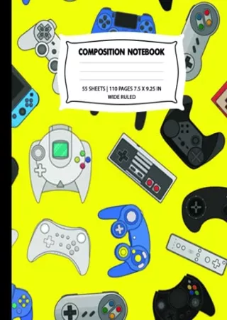 DOWNLOAD/PDF Composition Notebook: Colorful Gamer Game Controller Theme, Large Writing