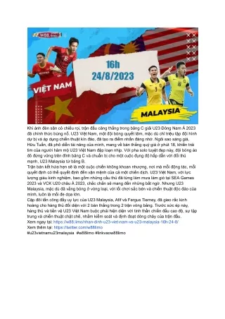 Nhận định, soi kèo trận U23 Việt Nam vs U23 Malaysia siêu chuẩn xác 16h 24/8 tại