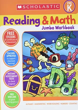 Download Book [PDF] Scholastic Pre-K Reading & Math Jumbo Workbook