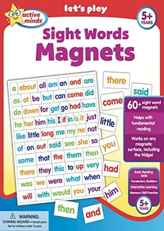 Read ebook [PDF] Active Minds Sight Words Magnets - Learn and Practice Language Building Skills