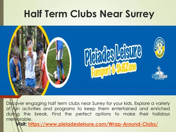 half term clubs near surrey