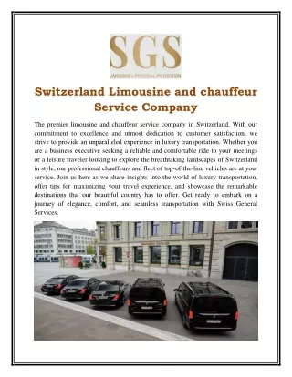 Switzerland Limousine and chauffeur Service Company