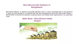 Best Microcredit Software in Bangladesh