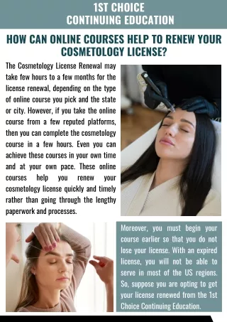 How Can Online Courses Help To Renew Your Cosmetology License.