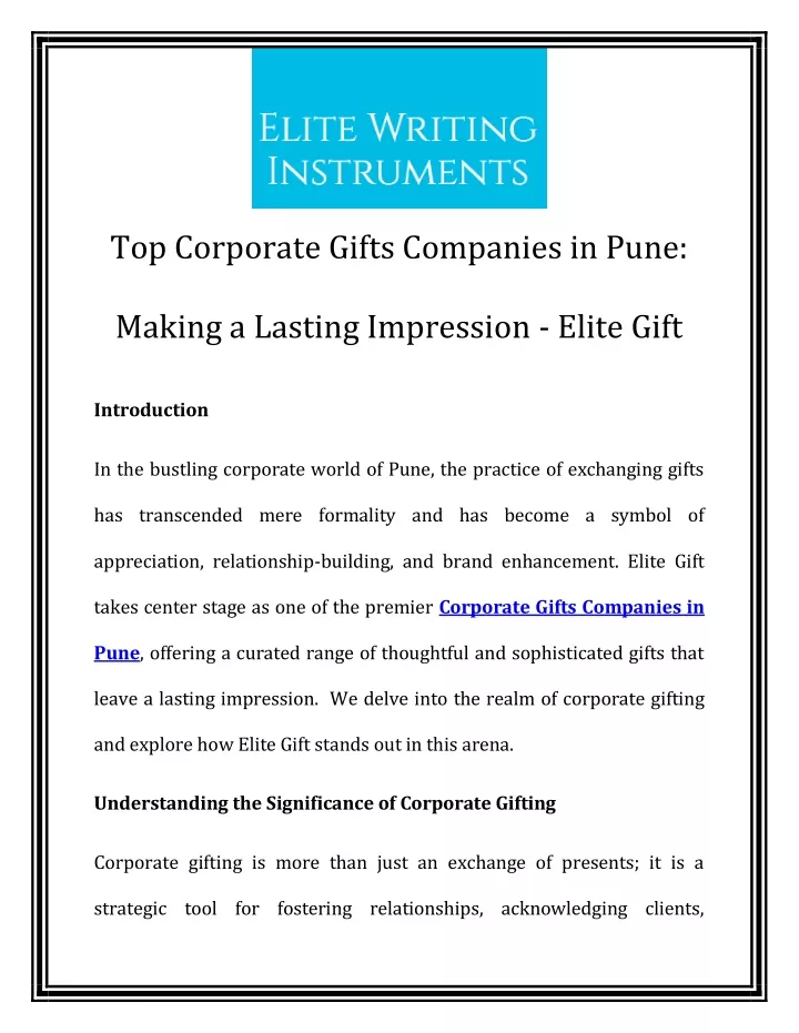 top corporate gifts companies in pune