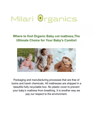 Organic Baby cot mattress