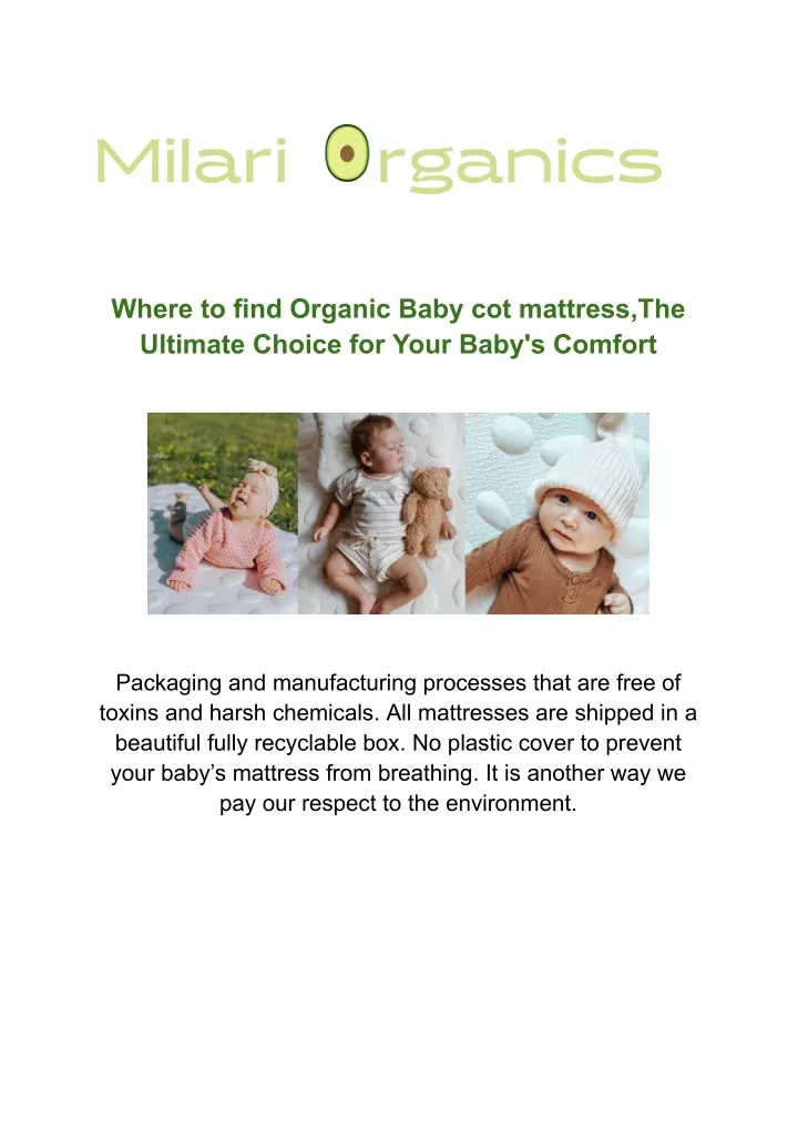 where to find organic baby cot mattress