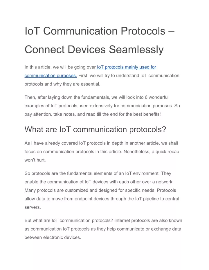 iot communication protocols