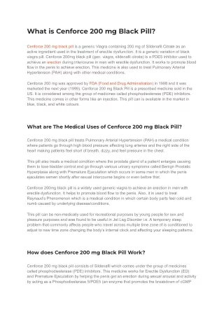 What is Cenforce 200 mg Black Pill?