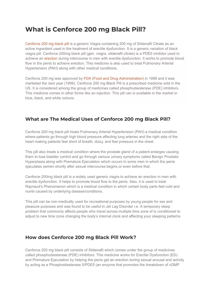 what is cenforce 200 mg black pill