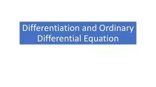Differentiation and Ordinary Differential Equation