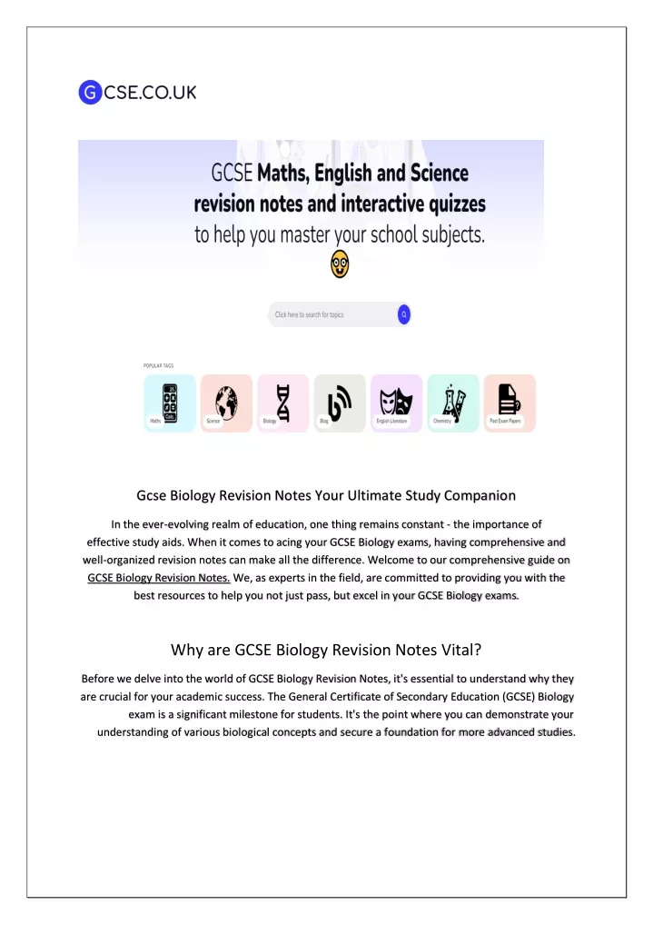 gcse biology revision notes your ultimate study