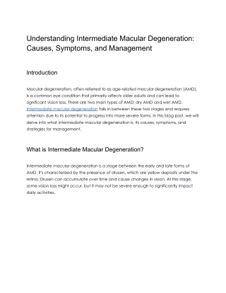 Understanding Intermediate Macular Degeneration_ Causes, Symptoms, and Management - Visible Genomics