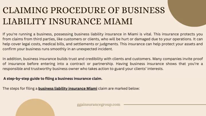 claiming procedure of business liability