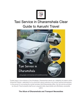 _Taxi Service in Dharamshala Clear Guide to Aarushi Travel