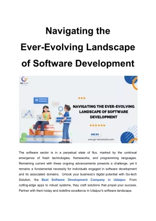 Navigating the Ever-Evolving Landscape of Software Development