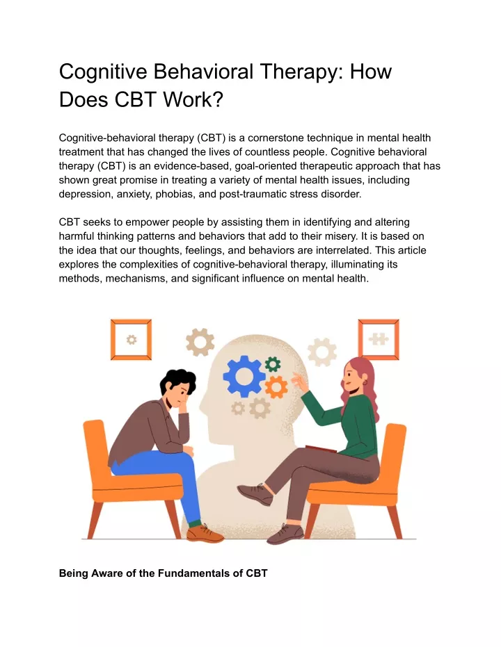 cognitive behavioral therapy how does cbt work