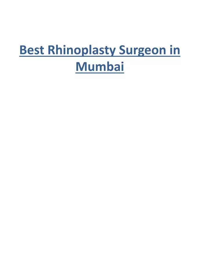 best rhinoplasty surgeon in mumbai