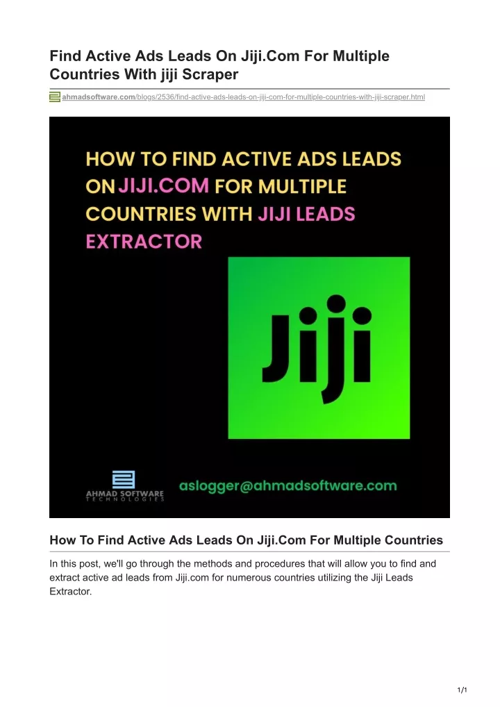 find active ads leads on jiji com for multiple