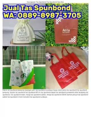 O88ᑫ-8ᑫ87-37O5 (WA) Tas Spunbond Ukuran Kecil Tas Spunbond Motif