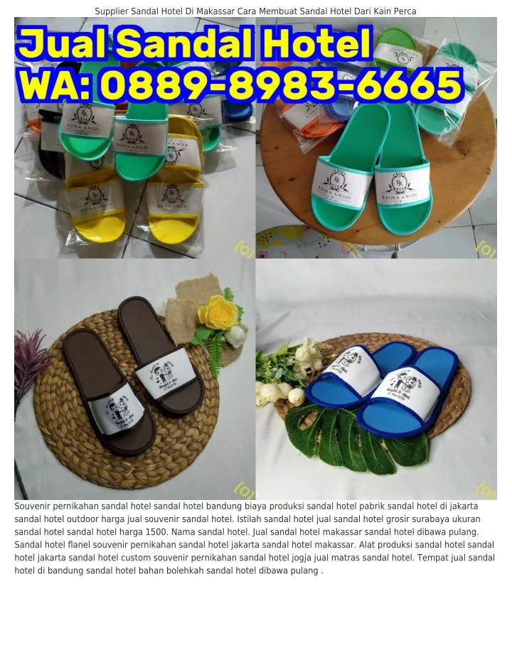 supplier sandal hotel di makassar cara membuat