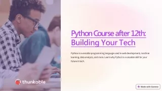 Python Course after 12th Building Your Tech Future