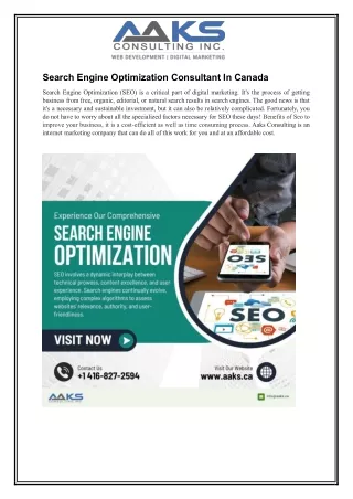 Search Engine Optimization Consultant In Canada
