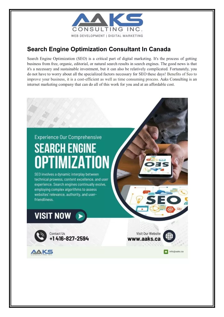 search engine optimization consultant in canada