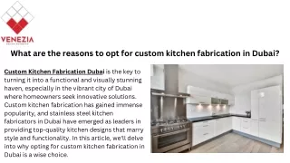 Custom Kitchen Fabrication Dubai
