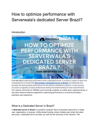 how to optimize performance with serverwala