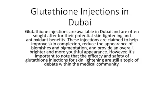 Glutathione Injections in Dubai