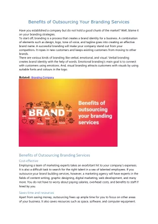 Benefits of Outsourcing Your Branding Services