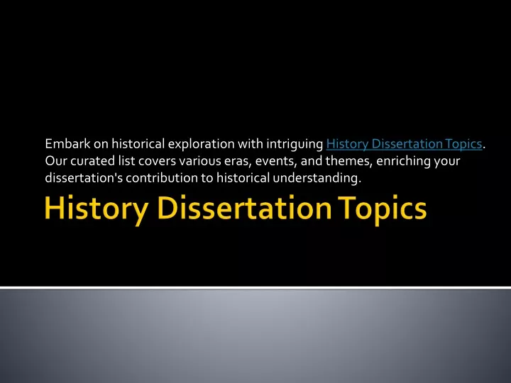 history dissertation topics