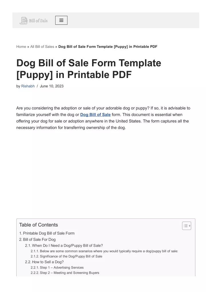 home all bill of sales dog bill of sale form