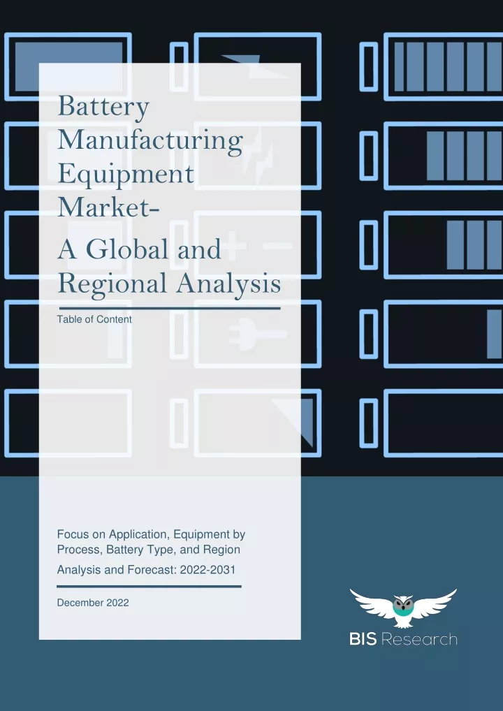 battery manufacturing equipment market a global