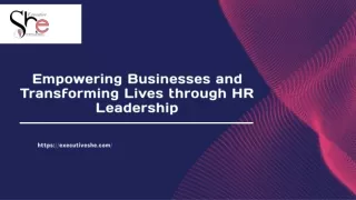 Empowering Businesses and Transforming Lives through HR Leadership