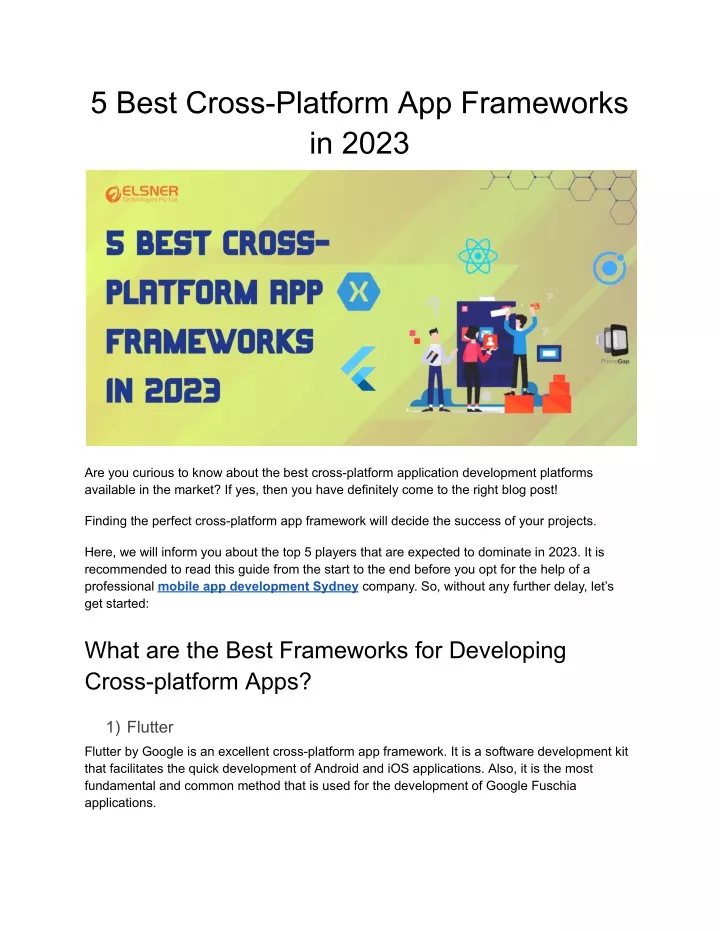 5 best cross platform app frameworks in 2023