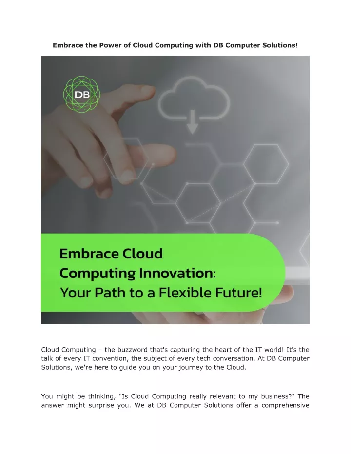 embrace the power of cloud computing with