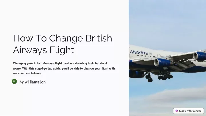 how to change british airways flight